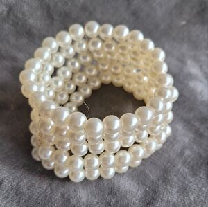 2/$12 4 strand faux pearl stretch bracelet cuff